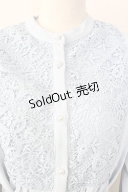 画像3: axes femme / レース切替シャツワンピース  サックス T-25-09-24-002-AX-OP-SA-ZT