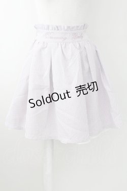 画像1: 【SALE】Ank Rouge / ウエスト刺繍ギンガムチェックスカート  ラベンダーＸ白 T-25-09-24-017-CA-SK-SA-ZT423