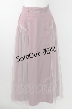 画像1: axes femme / サイドチュールロングスカート  ピンク T-25-09-24-018-AX-SK-SA-ZT423