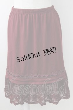 画像1: axes femme / 起毛レースペチスカート  ボルドー T-25-09-24-019-AX-SK-SA-ZT423