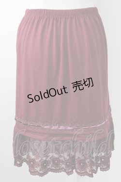 画像2: axes femme / 起毛レースペチスカート  ボルドー T-25-09-24-019-AX-SK-SA-ZT423