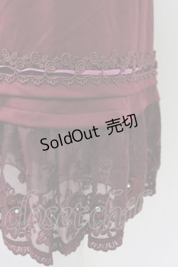 画像3: axes femme / 起毛レースペチスカート  ボルドー T-25-09-24-019-AX-SK-SA-ZT423