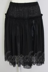 INGEBORG / チュールリネンスカート  黒 T-25-09-26-027-LO-SK-SA-ZT439
