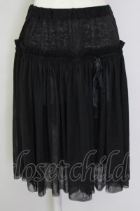 INGEBORG / チュールリネンスカート  黒 T-25-09-26-027-LO-SK-SA-ZT439