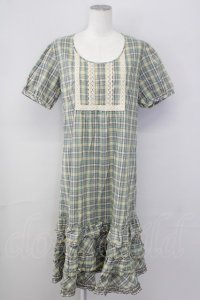 PINK HOUSE / マドラスチェック半袖ワンピース  グリーン T-25-09-26-003-LO-OP-SA-ZT324
