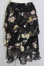 画像1: 【SALE】INGEBORG / 互い違いフリルスカート L ブラック T-25-09-26-029-LO-SK-SA-ZT439 (1)