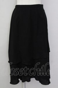 INGEBORG / 裾段フリルスカート L ブラック T-25-09-26-030-LO-SK-SA-ZT441