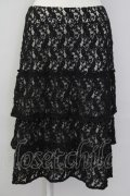 INGEBORG / レース重ねスカート 11 ブラック×キナリ T-25-09-26-031-LO-SK-SA-ZT