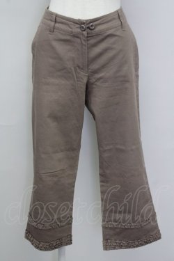 画像1: INGEBORG / 裾フリルクロップドパンツ 13 ブラウン T-25-09-26-034-LO-PA-SA-ZT