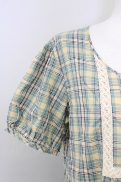 画像3: PINK HOUSE / マドラスチェック半袖ワンピース  グリーン T-25-09-26-003-LO-OP-SA-ZT
