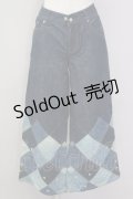 INGEBORG / 裾パッチワーク&刺繍パンツ L インディゴ T-25-09-26-037-LO-PA-SA-ZT