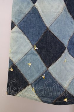 画像3: INGEBORG / 裾パッチワーク&刺繍パンツ L インディゴ T-25-09-26-037-LO-PA-SA-ZT