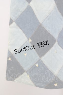 画像3: INGEBORG / 裾パッチワーク&刺繍パンツ L インディゴ T-25-09-26-037-LO-PA-SA-ZT