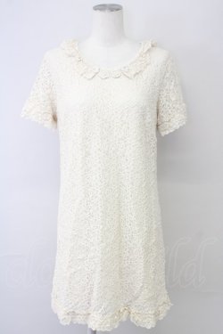 画像1: INGEBORG / 胸元フラワーモチーフレースワンピース 11 アイボリー T-25-09-26-004-LO-OP-SA-ZT