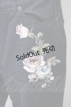 画像4: 【SALE】INGEBORG / 薔薇刺繍パンツ LL 黒Ｘピンク T-25-09-26-040-LO-PA-SA-ZT414