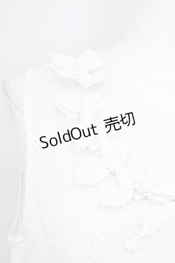 画像3: 【SALE】PINK HOUSE / 襟ぐりリボン水玉ノースリーブワンピース  ホワイト×ベージュ T-25-09-26-005-LO-OP-SA-ZT443