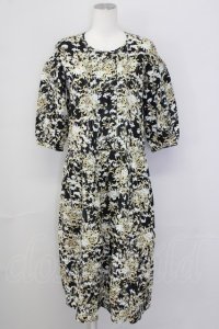 PINK HOUSE / 勿忘草ピンタック五分袖ワンピース  ブラック T-25-09-26-007-LO-OP-SA-ZT443