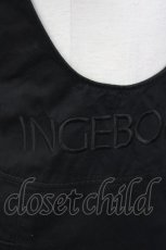 画像4: 【SALE】INGEBORG / ロゴ刺繍ジャンパースカート  ブラック T-25-09-26-008-LO-OP-SA-ZT443 (4)