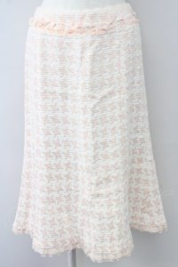 INGEBORG / ツイード千鳥格子スカート 11 ピンク T-25-09-26-012-LO-SK-SA-ZT443