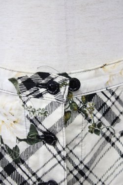 画像5: INGEBORG / モノトーンチェック&フラワーゴムスカート  ホワイト T-25-09-26-013-LO-SK-SA-ZT442