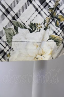 画像6: INGEBORG / モノトーンチェック&フラワーゴムスカート  ホワイト T-25-09-26-013-LO-SK-SA-ZT442