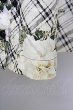 画像7: INGEBORG / モノトーンチェック&フラワーゴムスカート  ホワイト T-25-09-26-013-LO-SK-SA-ZT442