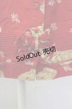 画像4: 【SALE】PINK HOUSE / うさぎぬいぐるみ柄前開きスカート  レッド T-25-09-26-014-LO-SK-SA-ZT442