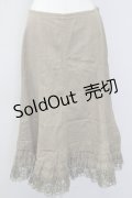PINK HOUSE / 裾レーススカート L ブラウン T-25-09-26-015-LO-SK-SA-ZT442