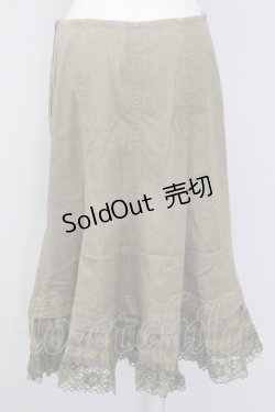 画像2: PINK HOUSE / 裾レーススカート L ブラウン T-25-09-26-015-LO-SK-SA-ZT442