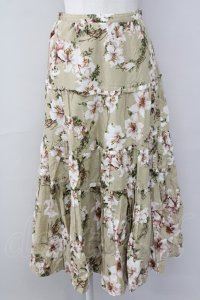 INGEBORG / ゆり柄スカート LL ベージュ T-25-09-26-016-LO-SK-SA-ZT442