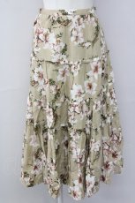 画像1: 【SALE】INGEBORG / ゆり柄スカート LL ベージュ T-25-09-26-016-LO-SK-SA-ZT442 (1)
