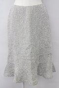 INGEBORG / ツイード裾フリルスカート L グレー T-25-09-26-021-LO-SK-SA-ZT