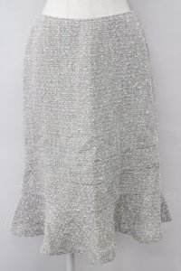 INGEBORG / ツイード裾フリルスカート L グレー T-25-09-26-021-LO-SK-SA-ZT439