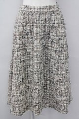 INGEBORG / フラワーツイードスカート L ブラウン T-25-09-26-022-LO-SK-SA-ZT439