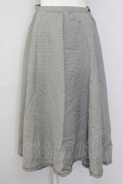 画像1: INGEBORG / 裾ピコフリルギンガムスカート M カーキ T-25-09-26-025-LO-PA-SA-ZT