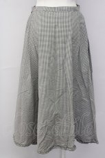 画像2: 【SALE】INGEBORG / 裾ピコフリルギンガムスカート M カーキ T-25-09-26-025-LO-PA-SA-ZT439 (2)