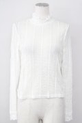 axes femme POETIQUE / 縦柄レースプルオーバー M キナリ T-25-09-27-001-AX-TO-SA-ZT