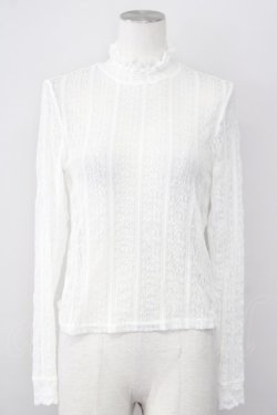 画像1: axes femme POETIQUE / 縦柄レースプルオーバー M キナリ T-25-09-27-001-AX-TO-SA-ZT