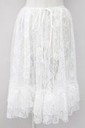 axes femme kawaii / レースドロストオーバースカート  白 T-25-09-27-024-AX-SK-SA-ZI