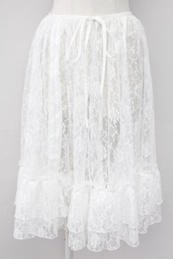画像1: axes femme kawaii / レースドロストオーバースカート  白 T-25-09-27-024-AX-SK-SA-ZT