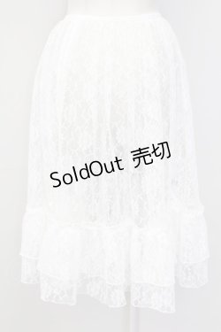 画像2: axes femme kawaii / レースドロストオーバースカート  白 T-25-09-27-024-AX-SK-SA-ZI