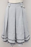axes femme / チェーン付きクラシックスカート  サックス T-25-09-27-025-AX-SK-SA-ZI