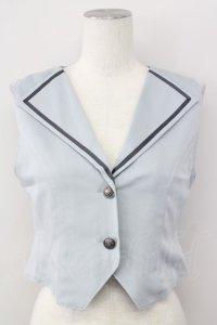 axes femme / クラシックショートベスト  サックス T-25-09-27-003-AX-TO-SA-ZI