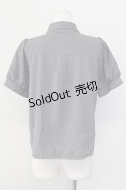 画像2: axes femme / リボンタイ付きクラシックブラウス  グレー T-25-09-27-005-AX-BL-SA-ZT
