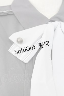 画像3: axes femme / リボンタイ付きクラシックブラウス  グレー T-25-09-27-005-AX-BL-SA-ZT