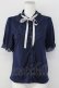 画像1: axes femme / ブラウス風カットソー  ネイビー T-25-09-27-006-AX-TO-SA-ZT (1)