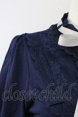 画像3: axes femme / ブラウス風カットソー  ネイビー T-25-09-27-006-AX-TO-SA-ZT