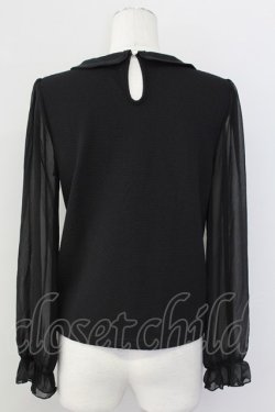 画像2: axes femme POETIQUE /  レースカラーブラウスプルオーバー  黒 T-25-09-27-008-AX-TO-SA-ZT