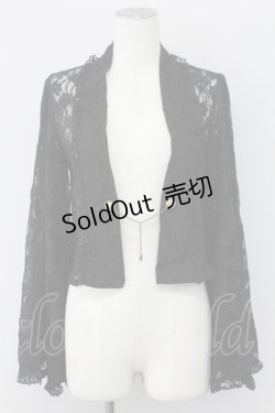 画像1: axes femme / チェーン付き総レースボレロ  黒 T-25-09-27-010-AX-TO-SA-ZI