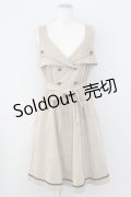 axes femme POETIQUE / トレンチデザインノースリOP  ベージュ T-25-09-27-011-AX-OP-SA-ZI